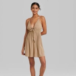 Chic Beige Halter Dress